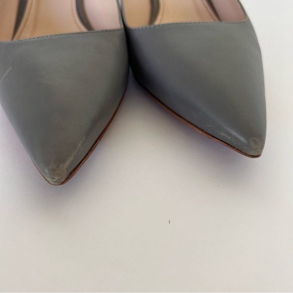 PRADA GRAY LEATHER KITTEN HEEL SHOES SIZE 39 - Picture 11 of 16